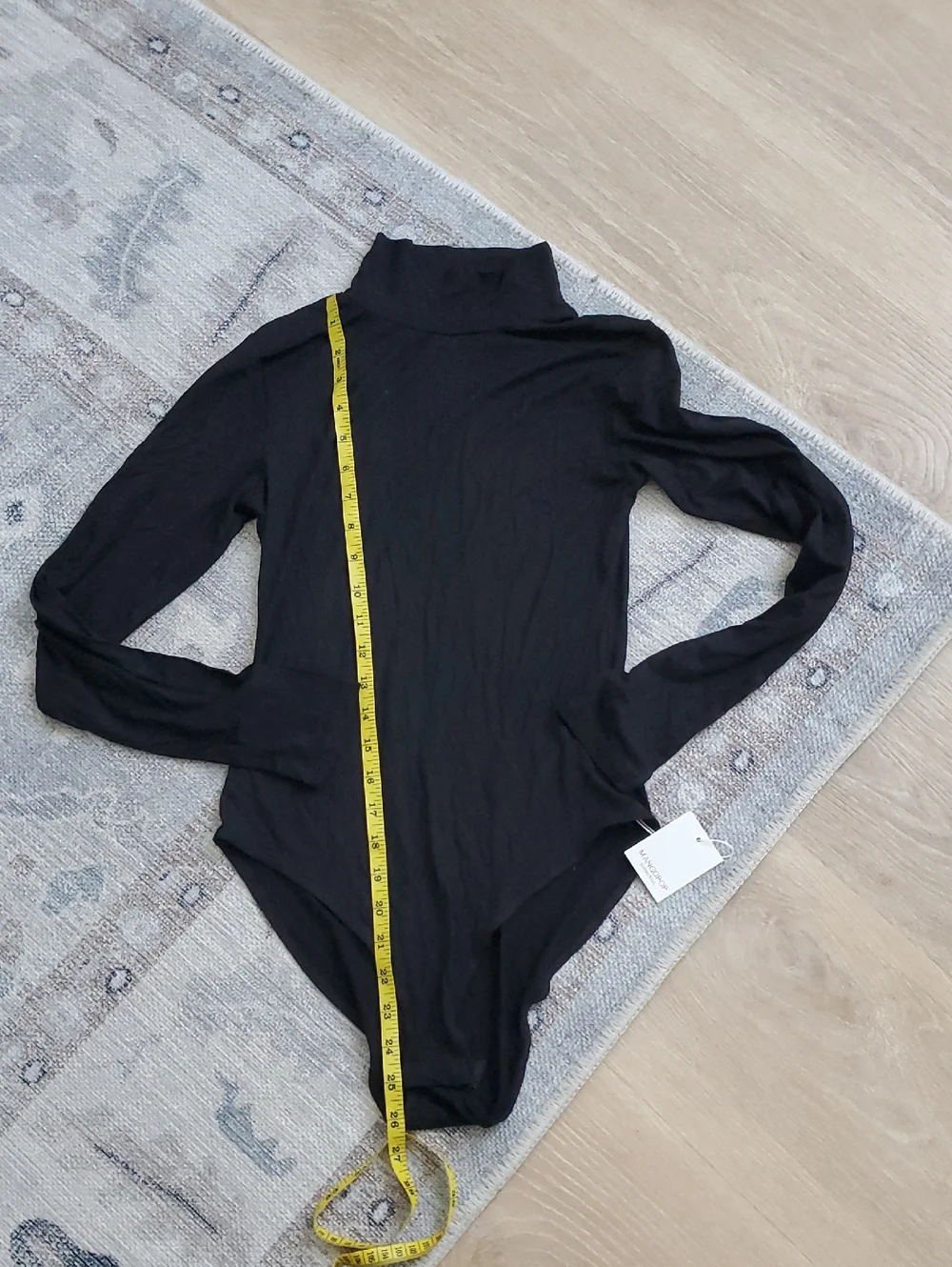 NWT MangoPop Black Longsleeve Bodysuit Mock Turtleneck SzS - Picture 5 of 10